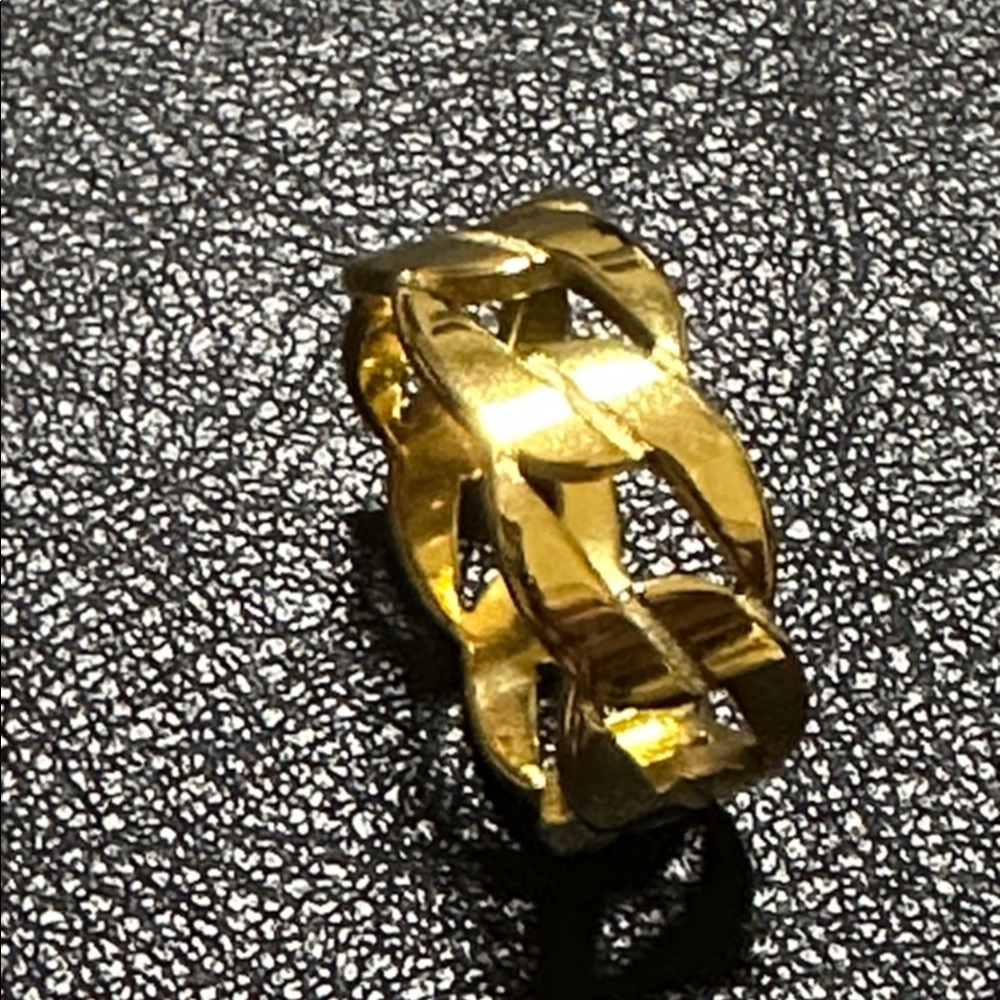 Gold-Tone Urban Style Chain Link Stainless Steel Ring